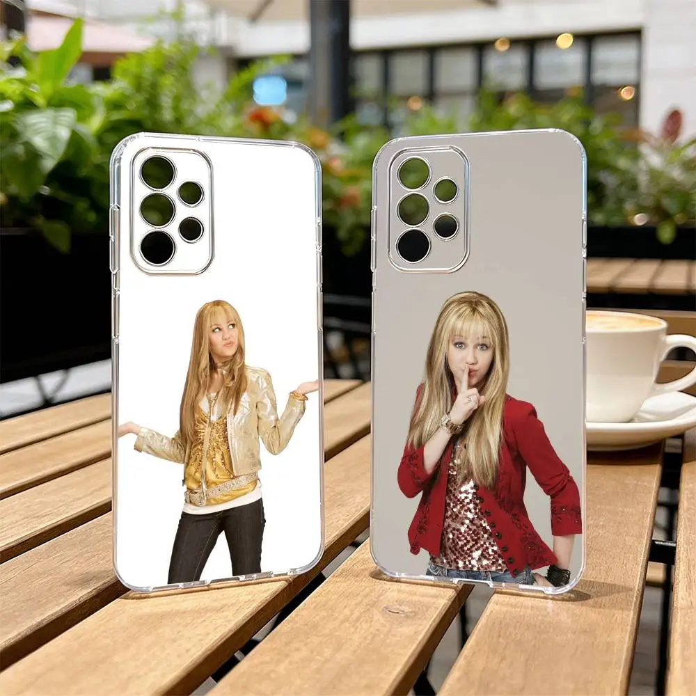H-Hannah M-Montana Phone Case Transparent Silicone Soft For Samsung S25,S24,S21,S22,S23,S30,Ultra,S20,Plus,Fe