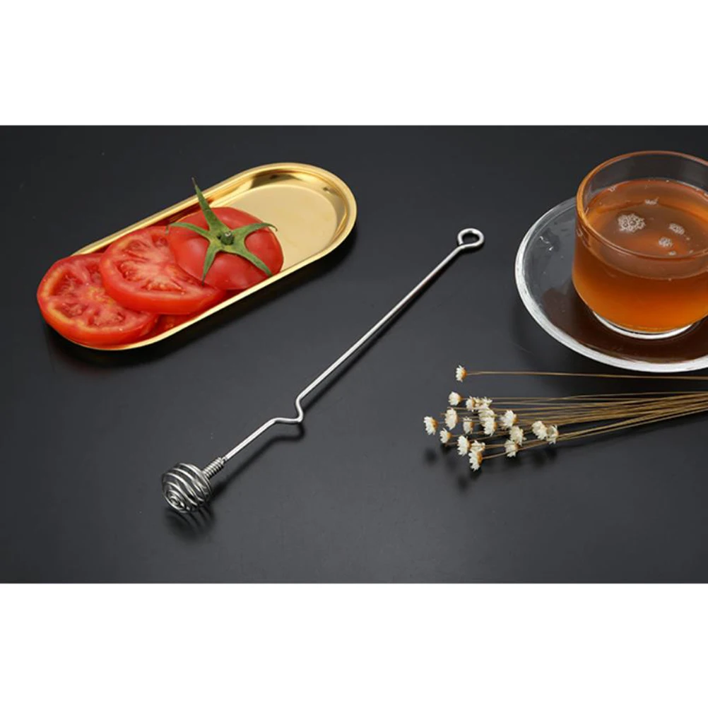 

3pcs Stainless Steel Honey Dipper Spiral Stirring Spoon Syrup Stirrer Silver Long Lasting Non Rust Kitchen Bar Tools Egg Beater