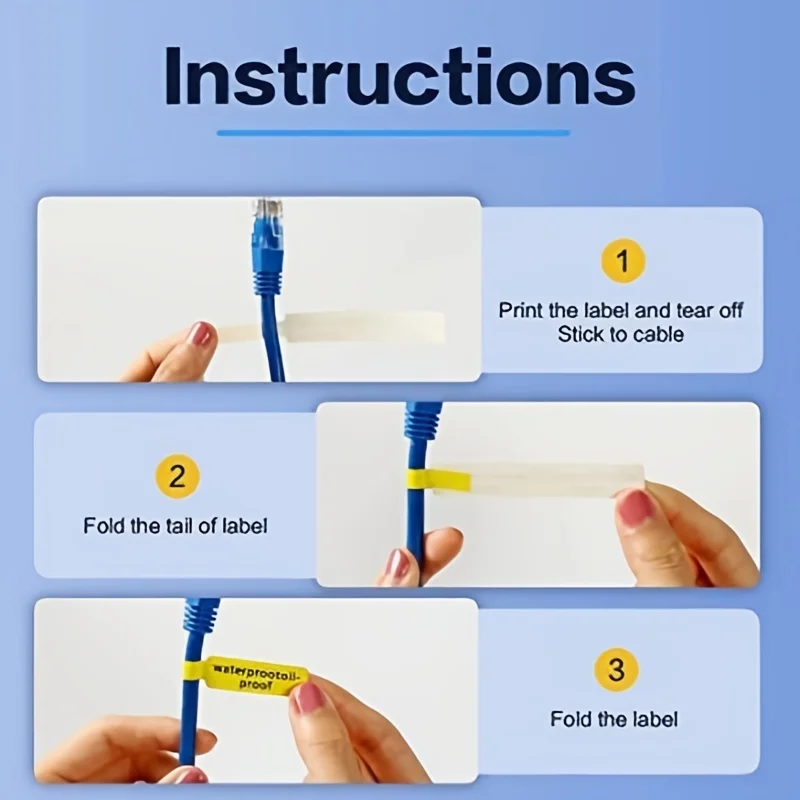 Niimbot Original Label Cable Sticker for D11 D110 D101 Mini Label Maker Adhesive Waterproof Colorful Tape Wire Classification