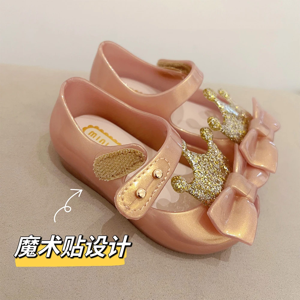 2023 New Summer Fashion Bow Girls\' Princess Shoes Comfortable Jelly Children\'s Sandals Flat Bottom Comfortable Casual Shoes