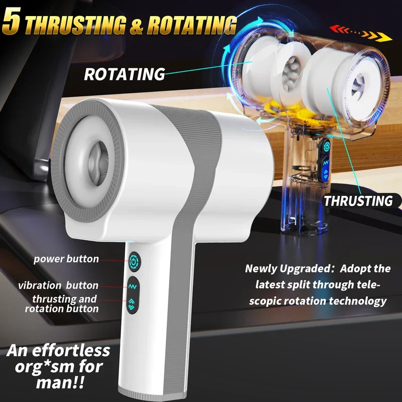 Automatic Male Masturbators Cup Thrusting Rotating Vibrating Quiet Hands Free Pocket Pussy Stroker 3D Sex Toys for Me - Image 2