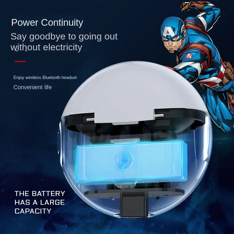 NEW Marvel Cartoon Spider Man Bluetooth Earphones Cartoon Captain America Mini Bluetooth Earphones Super Long Battery Life