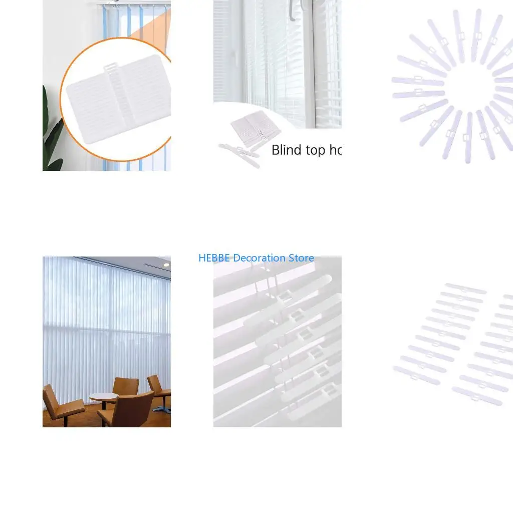 B0KC Vertical Blind Clips 20 Pcs Top Hangers Easy Installation Curtain Accessories