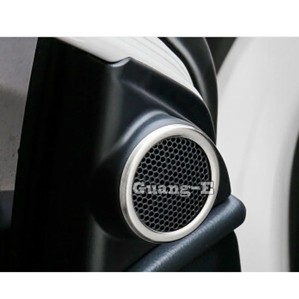 For Toyota Corolla Altis 2014 2015-2019 Styling Stick ABS Silver Inside Audio Speak Sound Cover Ring Circle Lamp Trim Part 2pcs