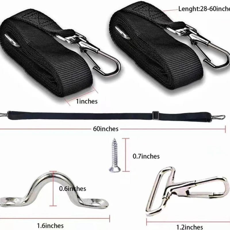 Weatherproof Bimini Boat Top Awning Straps Marine Webbing Strap Adjustable with Loop Stainless Steel Snap Hooks for Canopy Canoe