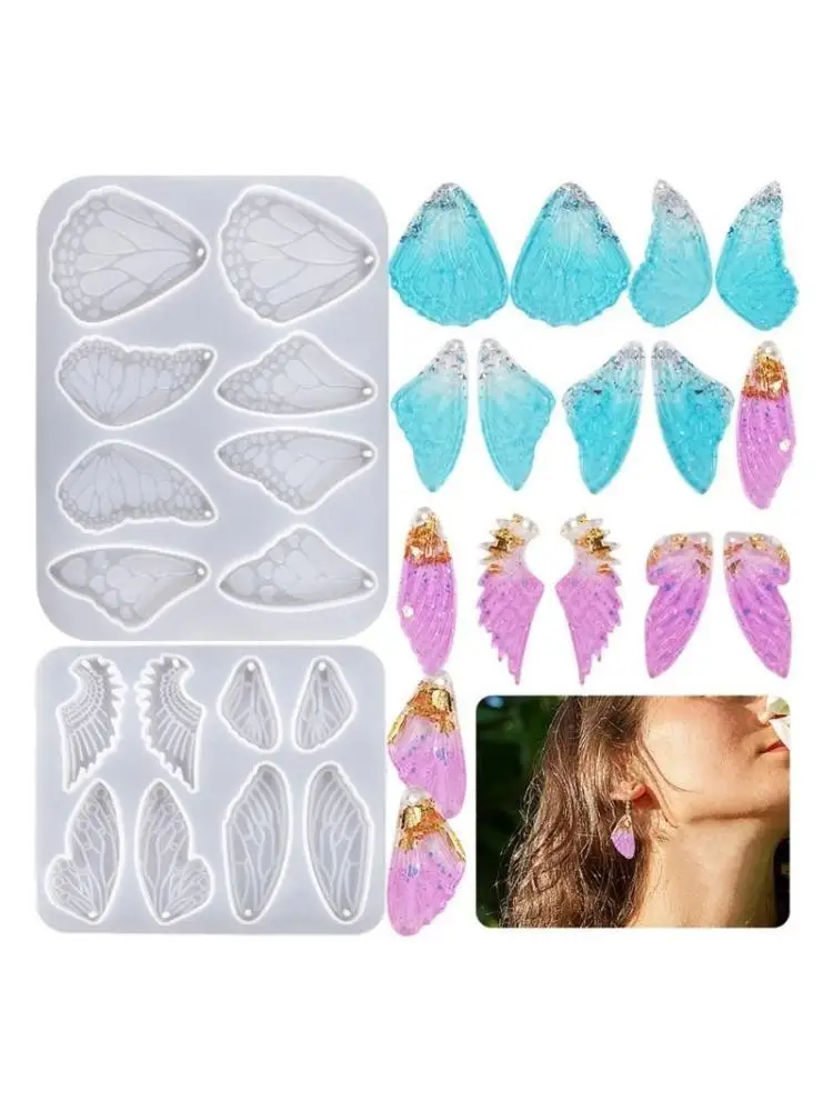 P9FE Wing-shape Silicone Mold Jewelry Casting Molds Epoxy Resin Keychain Pendant Mold