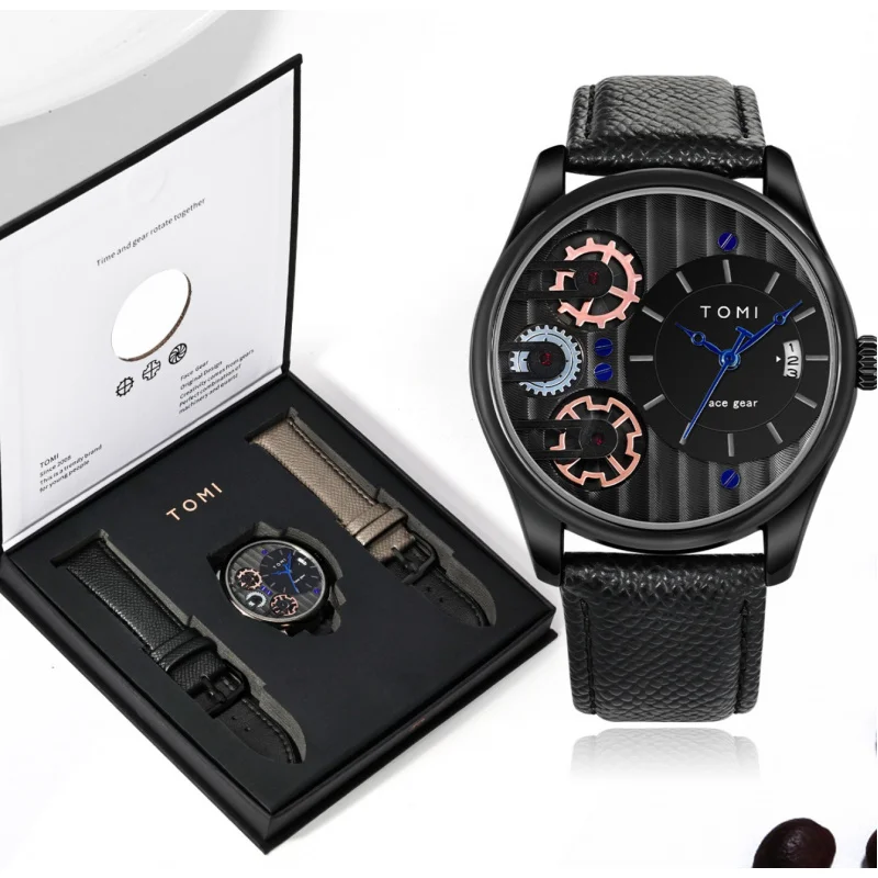 メンズ透かし彫りクォーツ時計,ベストセラー,カジュアル,ハイファッション,ギフトボックス,外国貿易,ホットセール,トレンディなブランド