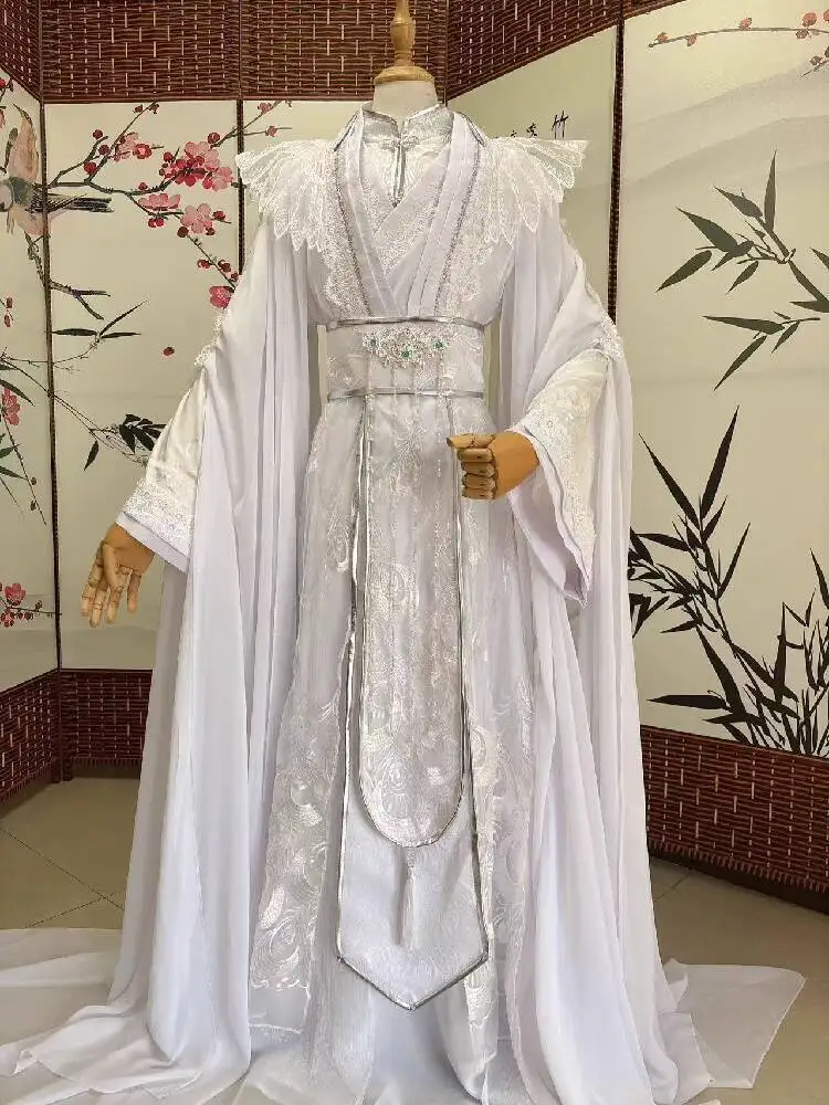 

Костюм Xie LianCOS на Хэллоуин Эрха и его белый кот, костюм мастера, белый древний стиль, косплей Chu Wanning