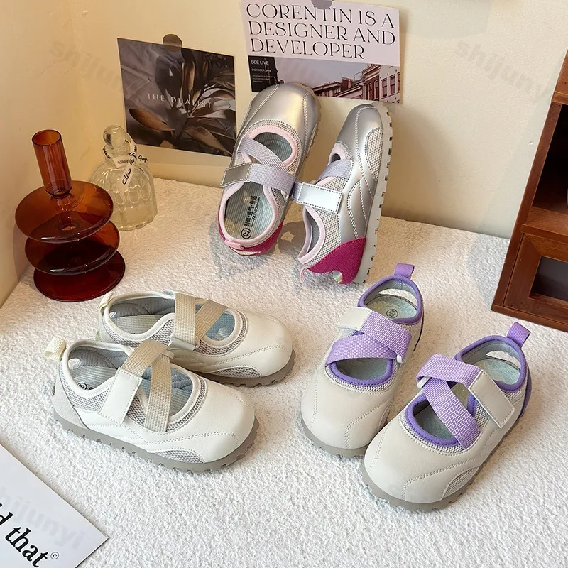 

2025 Summer New Style Children's Fashion Elegant Mary Jane Shoes Flat Sole Versatile Casual Shoes Comfortable Soft sole Sneakers