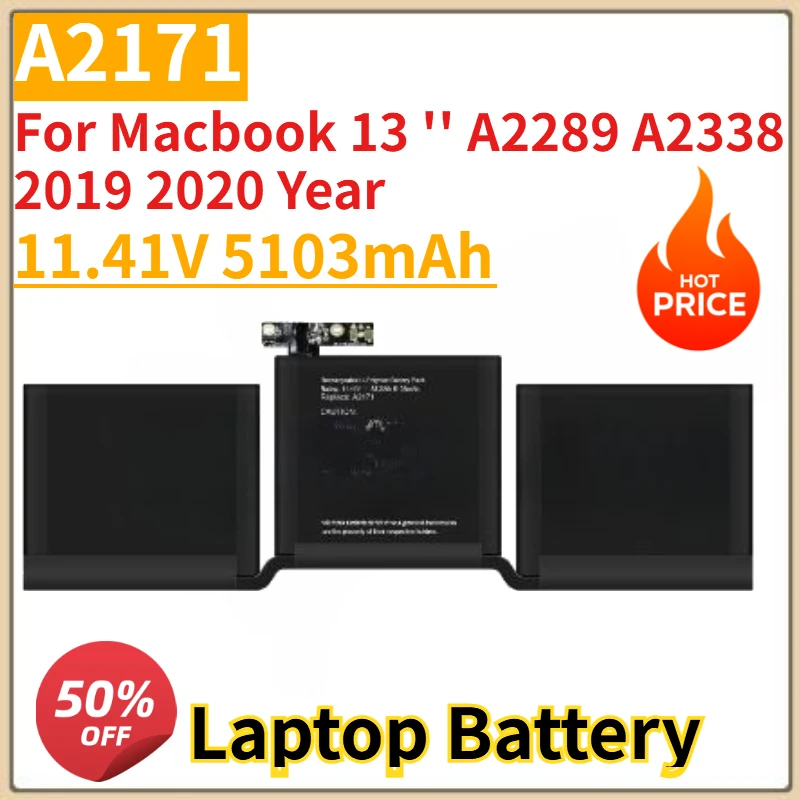 

A2171 Laptop Battery 11.41V 5103mAh For Apple MacBook Pro Retina 13.3'' A2159 2019 Year Macbook 13 '' A2289 A2338 2019 2020 Year