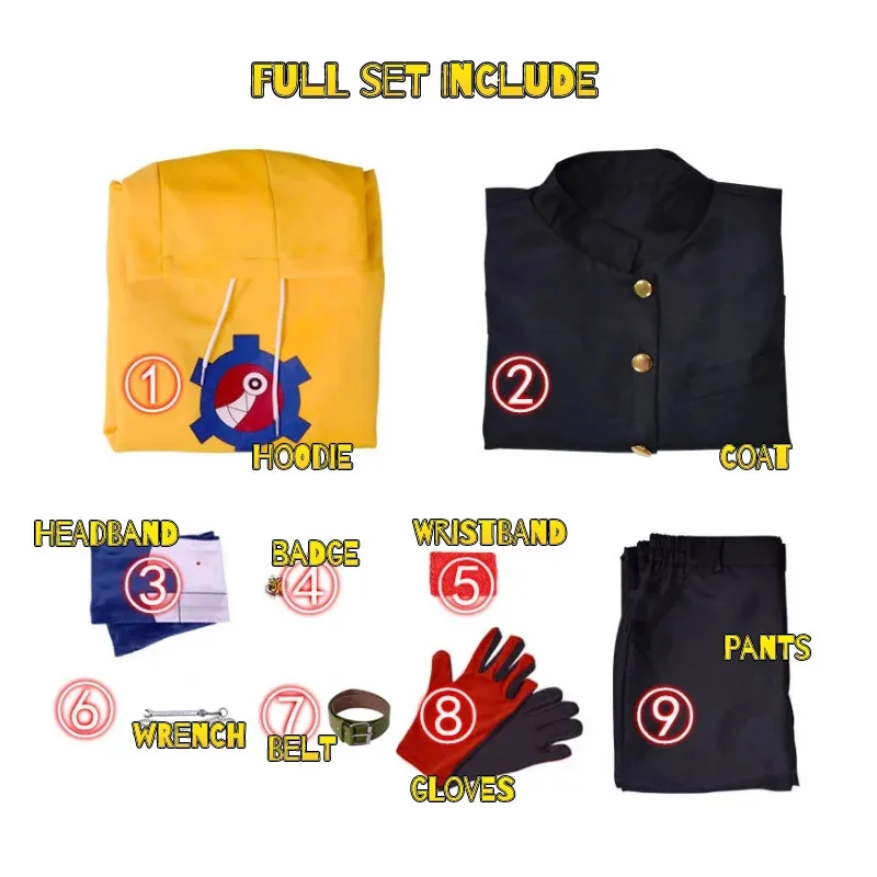 Novo ❤ 2025 sk8 o infinito cosplay reki kyan traje sk meninos meninas oito uniforme de skate terno amarelo moletom com capuz ☆ ☆ ☆