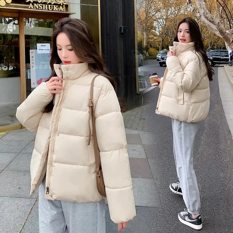 2023 New Winter Coat Women Parkas Snow Wear Coat Warm Cotton Padded Jackets Loose Puffer Parka Black Pink Outerwear Female