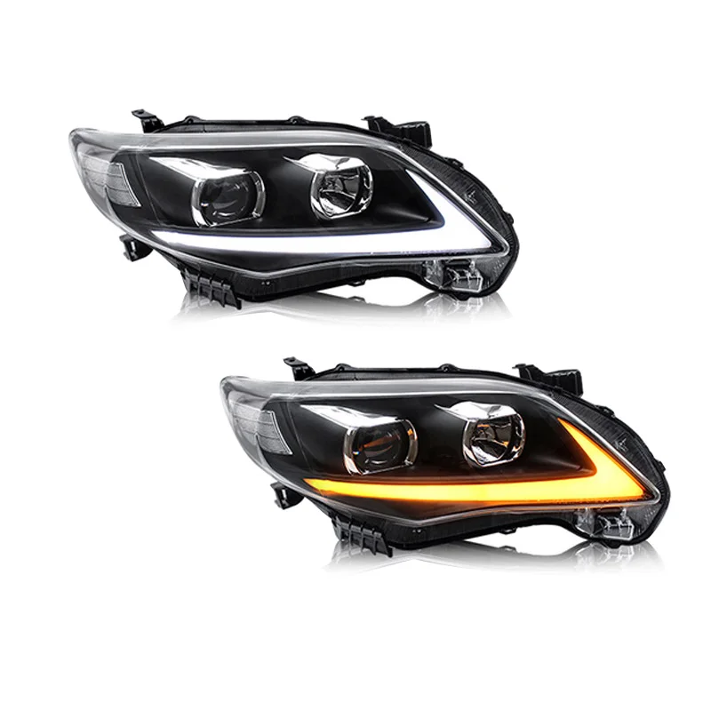 Car Styling for Toyota Corolla LED Headlight 2011-2013 Corolla DRL Turn Signal High Beam Angel Eye Projector Lens