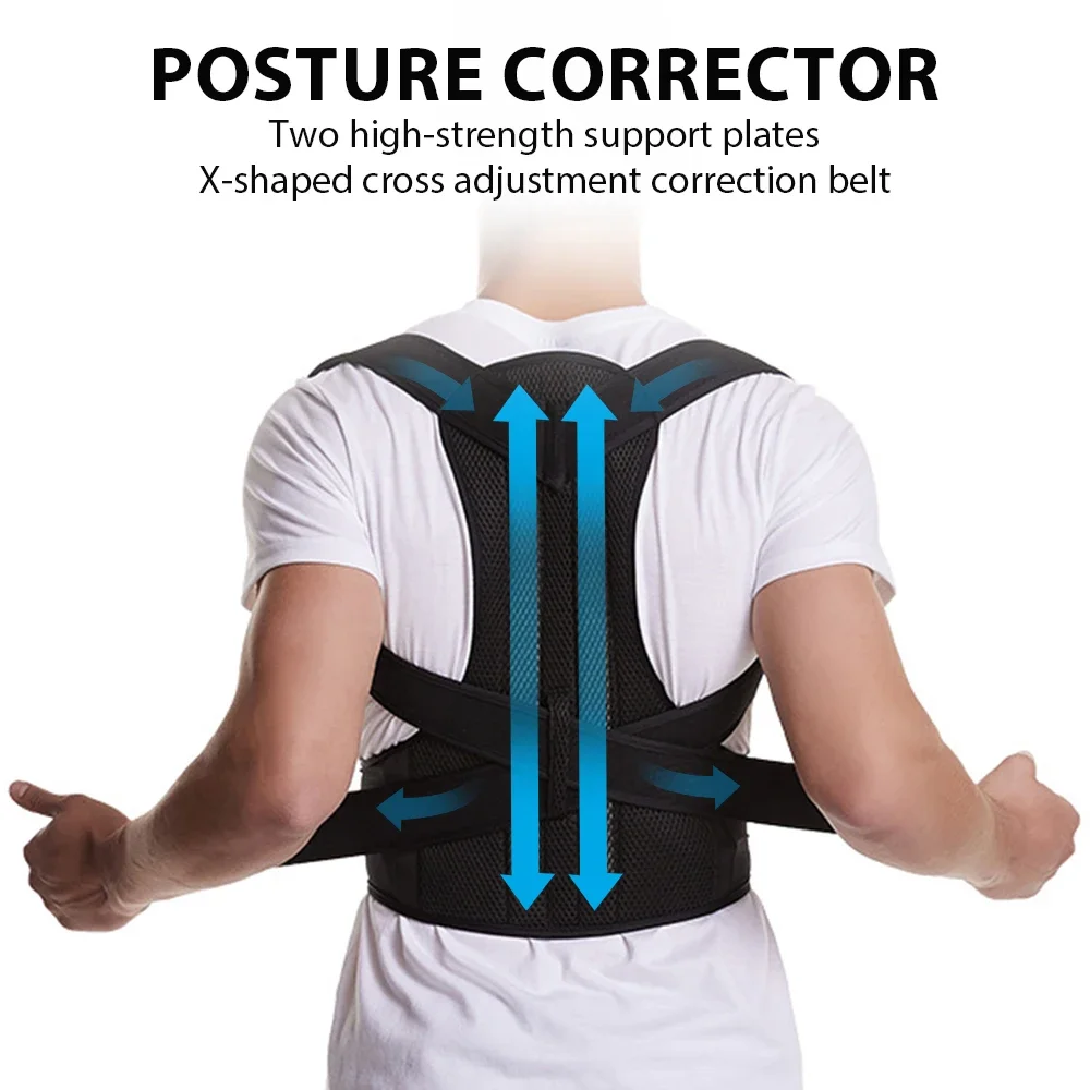 Back Brace Posture Corrector for Women & Men, Adjustable Back Lumbar Support Belt Shoulder Posture Support for Improve Scoliosis