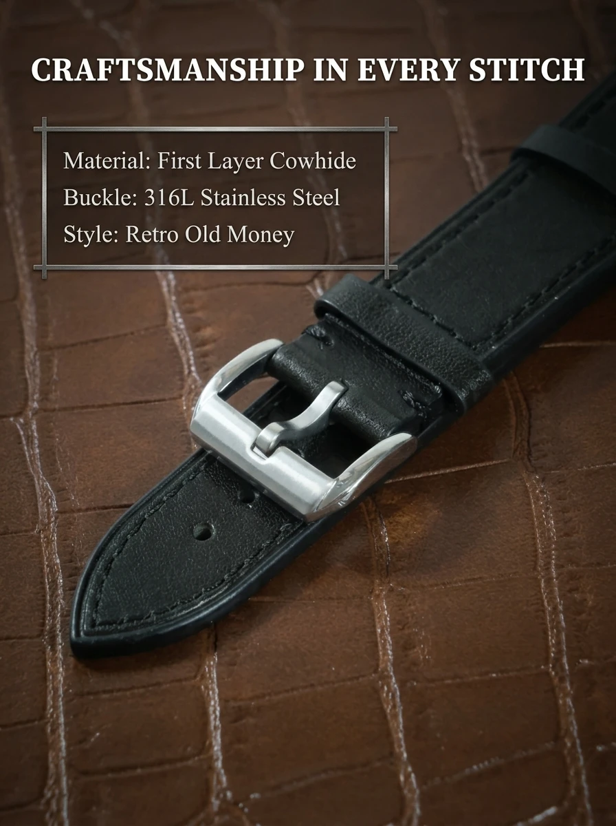 Genuine Leather Quick Release Watch Band 18cm to 24mm for Casio AE1200 Watch Straps 8 Color Tanning oil wax process