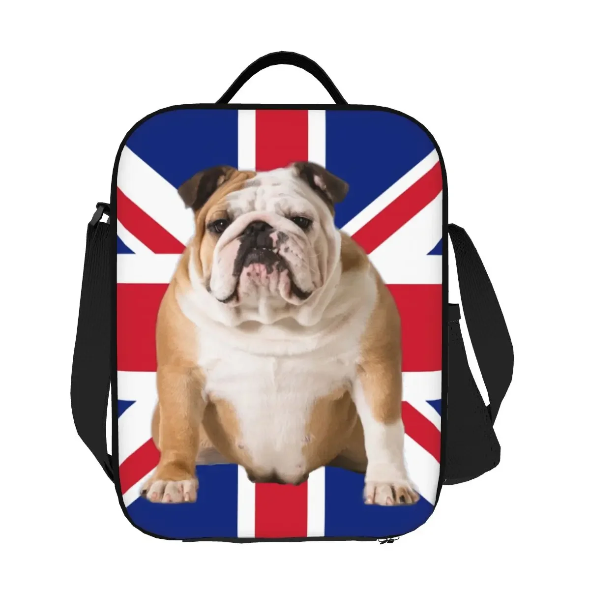 Sacos isolados do almoço para a escola do trabalho, buldogue inglês, bandeira britânica, Leakproof, refrigerador térmico, caixa, buldogue, patriótico, Union Jack