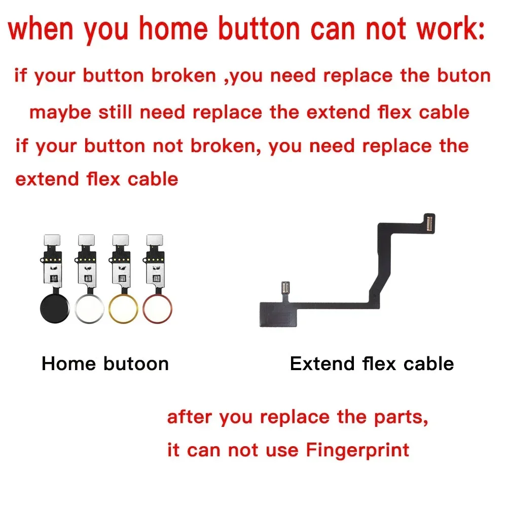 Home Butoon and Home Touch ID Return Fingerprint Button Motherboard Connection Connector Flex Cable  for IPhone 6 6S 7 8 Plus