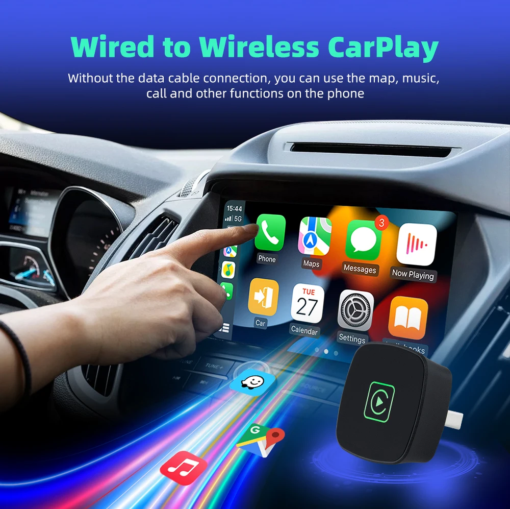 2025 NEW 2in1 Wireless Carplay Adapter Android Auto Smart Mini AI Box WIFI BT Auto Connect with Pilot Lamp car accessories - Image 2