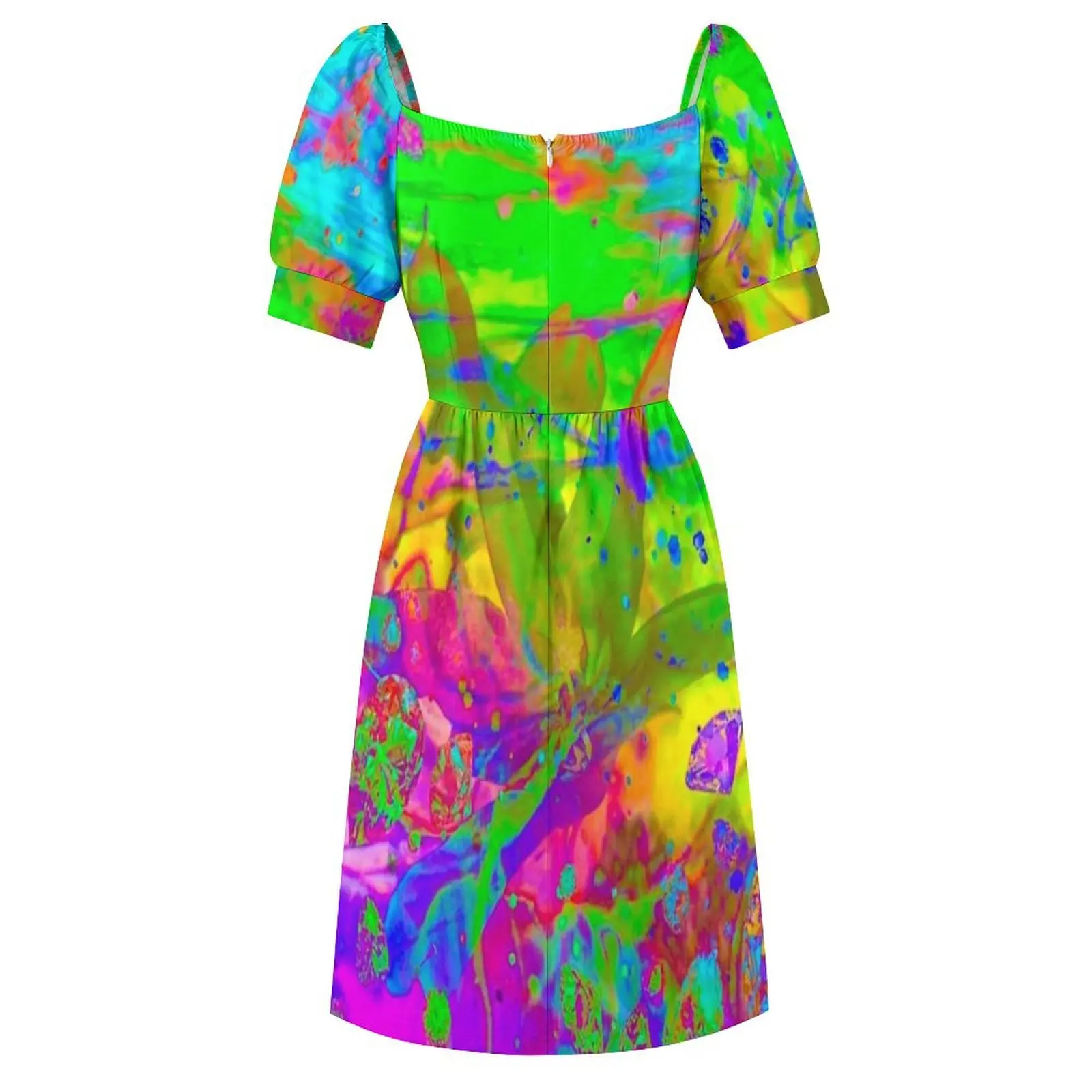 Neon Florals 103 Abito a maniche corte abiti da donna eleganti e graziosi abito da donna