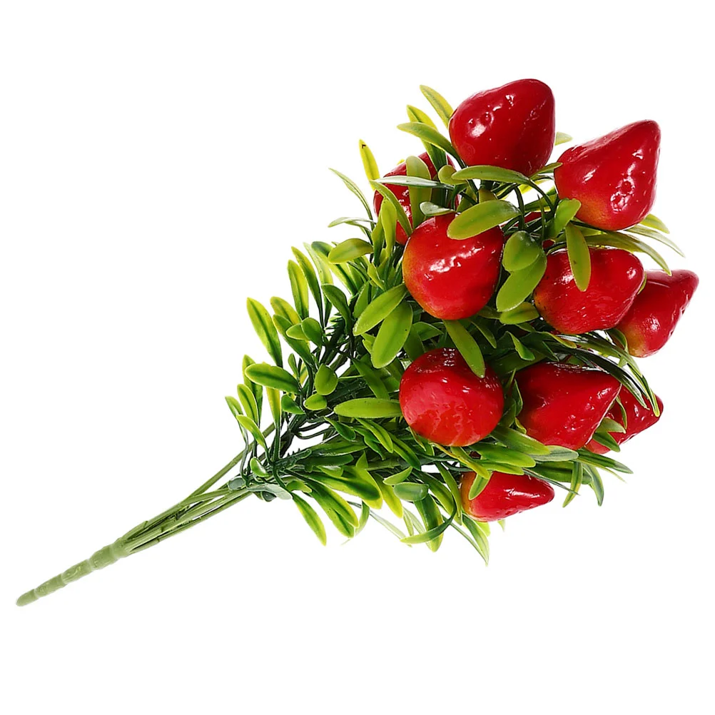 Simulated Strawberry Artificial Fruit Branch Fake Fruitful Bouquets Branches Pvc Fruits Baby Berries