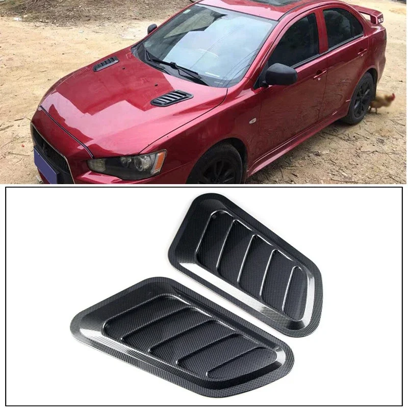 Universal Auto Carbon Fiber Cell Air Flow Intake Car Decorative Hood Scoop Bonnet Vent Cover Stickers Decoration Styling