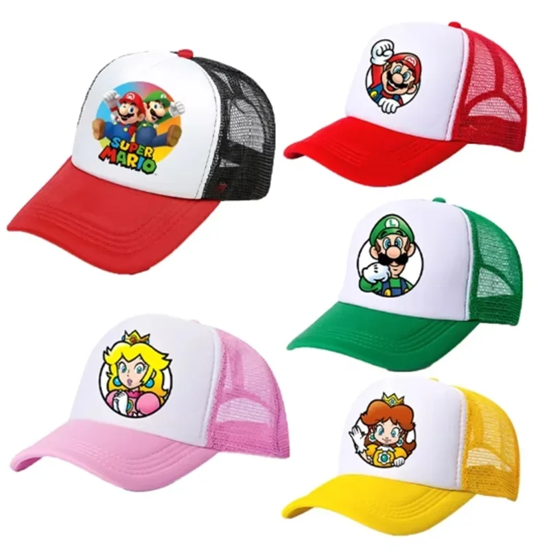 Mario Casual Baseball Sonnenkappen Action Universal Polyester Hut Kinder LKW-Fahrer Artikel Erwachsene Verstellbare Anime-Accessoires
