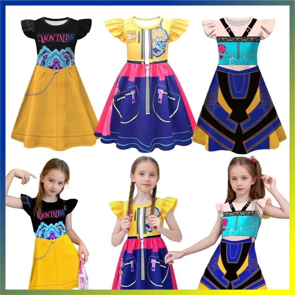 Halloween Zoey Mira Rumi Hunters Colorful Cosplay Costume for Girl Movie K-Pop Group Demon Idol Role Play Flying Sleeve Dress