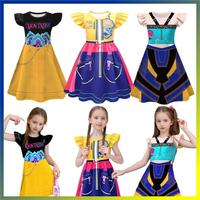 Halloween Zoey Mira Rumi Colorful Cosplay Costume for Girl Movie K-Pop Group Idol Role Play Christmas Flying Sleeve Dress