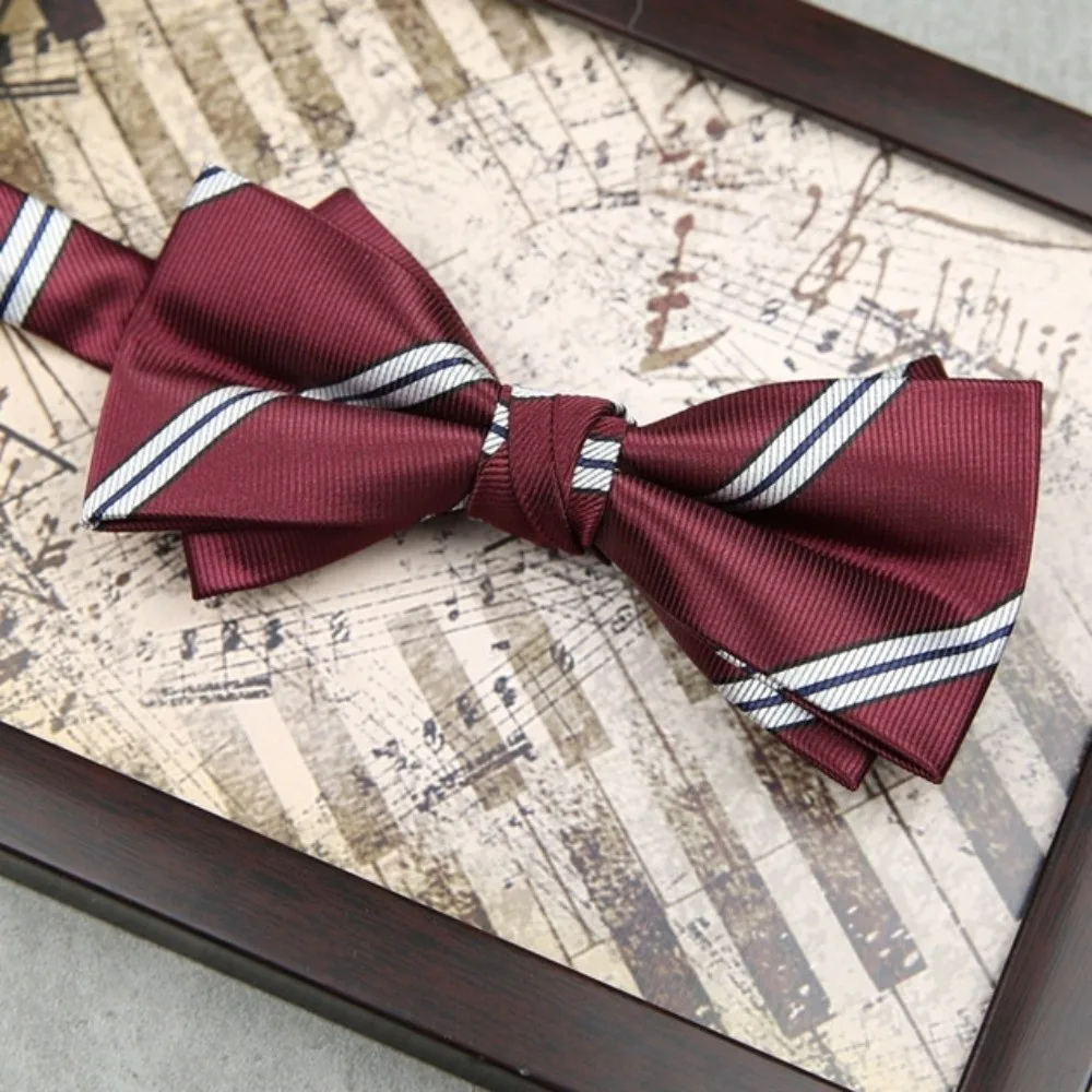 موضة قابل للتعديل الأحمر سلسلة ربطة القوس فيونكة لينة المشارب الرجال ربطة العنق زهرة البولكا نقطة العريس رفقاء مأدبة #3