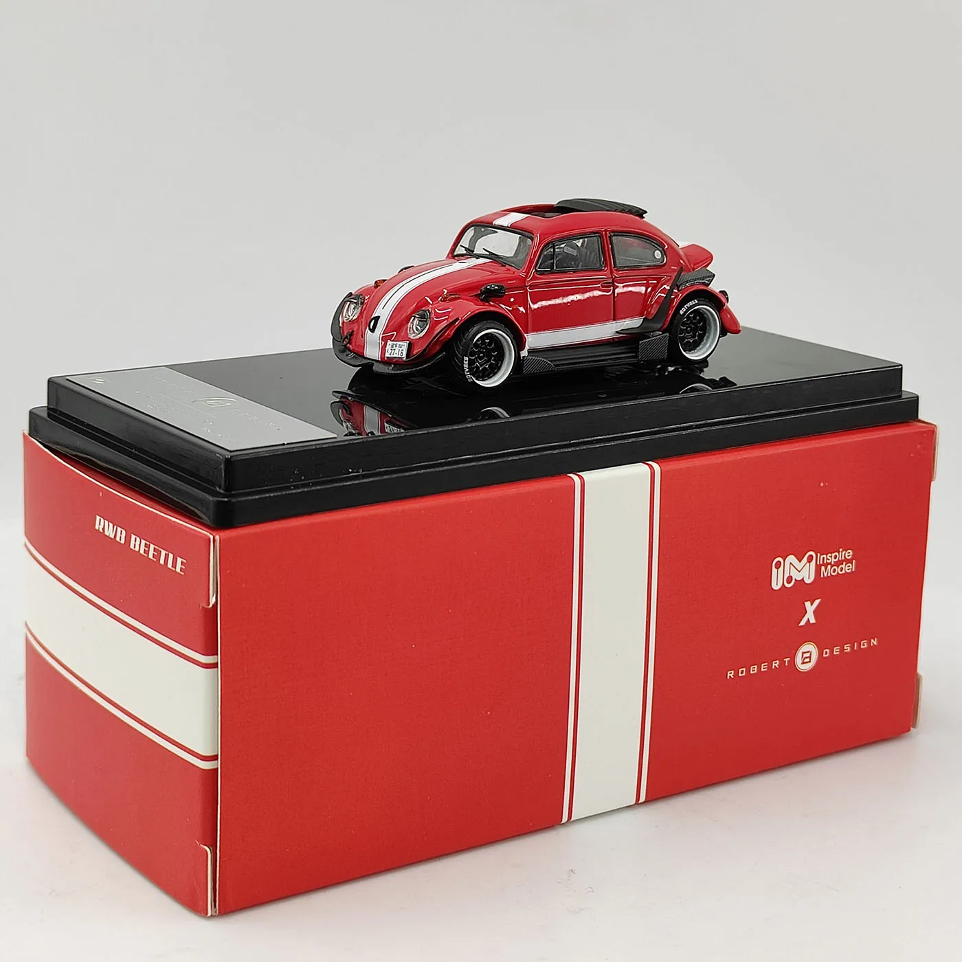 Diecast IM 1:64 Scale VW RWB BEETLE Red Sunroof Alloy Car Model