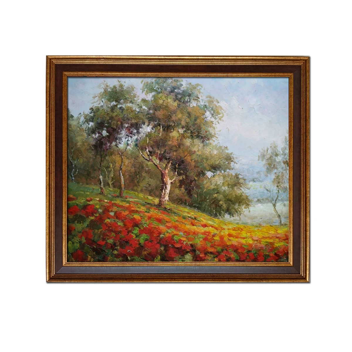 

Golden Framed-IMPRESSIONISM Landscape Hand Painted Oil Painting Reproduction on Canvas Wall Art Home Decor