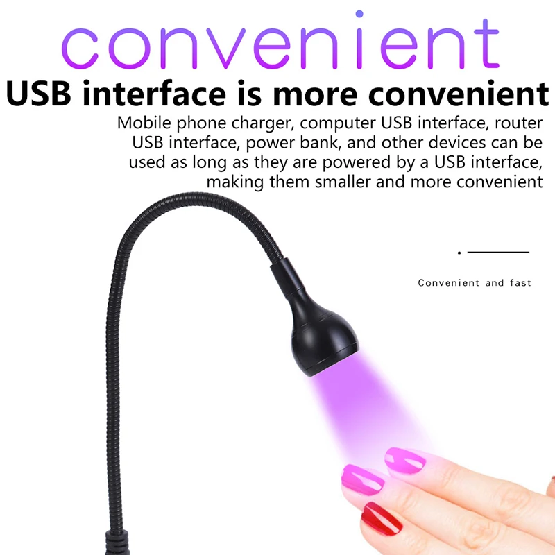 Mini Nail Dryer UV LED Nail Lamp Foldable USB Curing Lights Desk Lamp For Nail Gel Polish Quick Dry Nail Art Dryer Manicure Tool