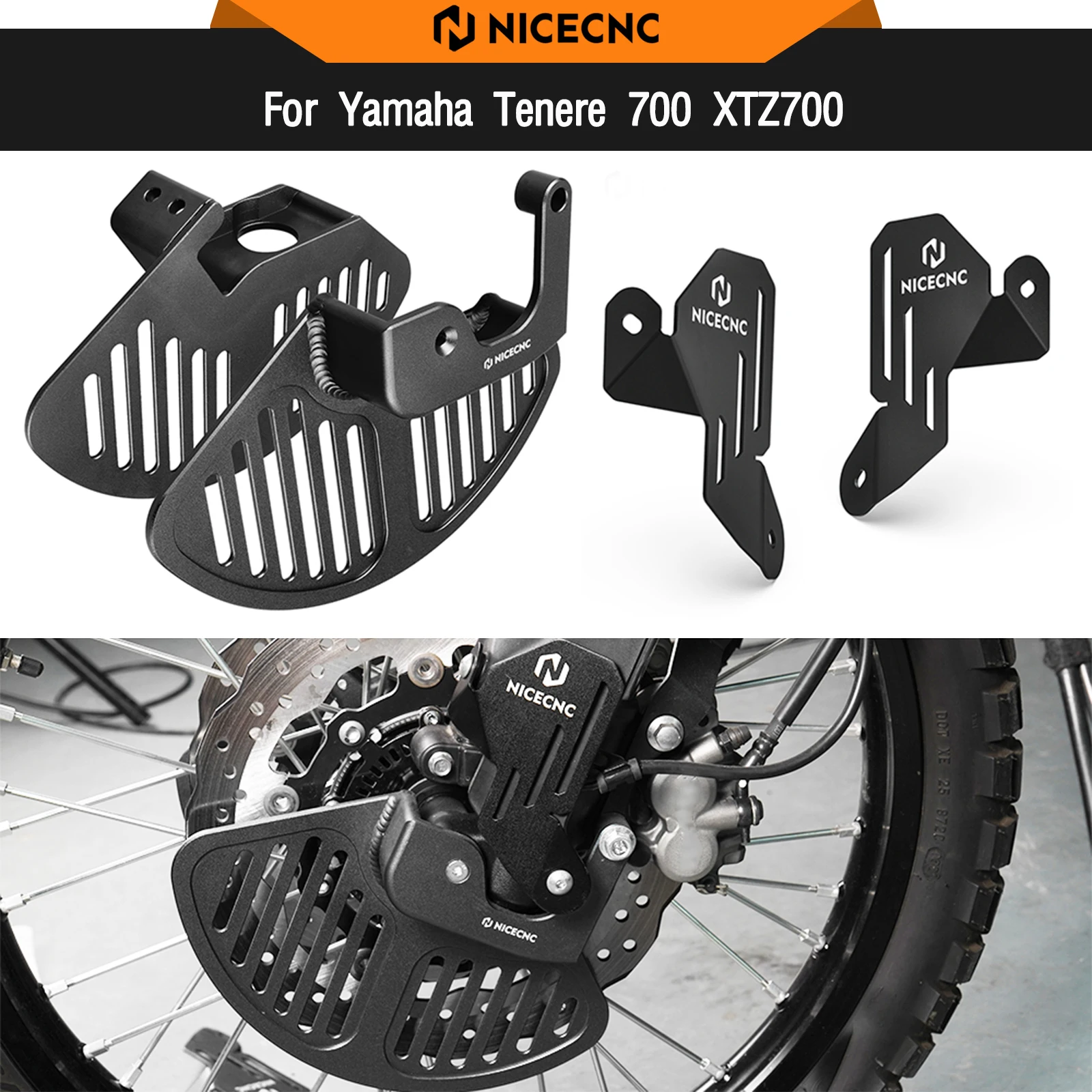 

For Yamaha Tenere 700 T700 XTZ700 2019-2024 Front Fork Leg Brake Disc Guard Protector TENERE700 T7 Rally Edition 2020-2024