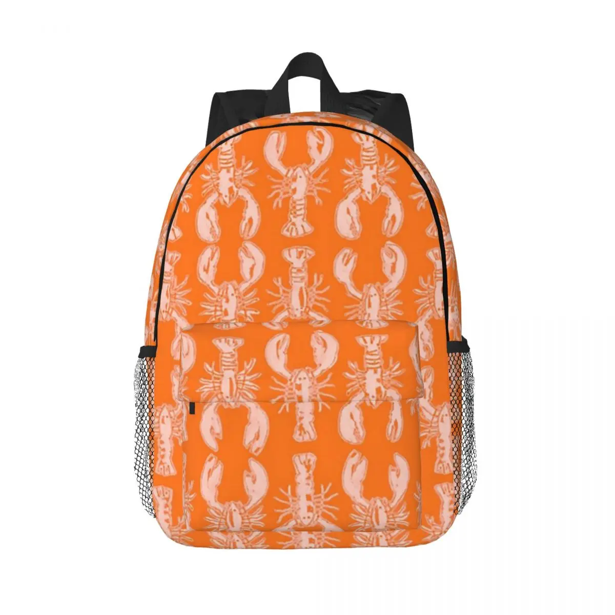 Cheerful Orange Lobster Print Backpacks Boys Girls Bookbag Children School Bags Laptop Rucksack Shoulder Bag Large Capacity