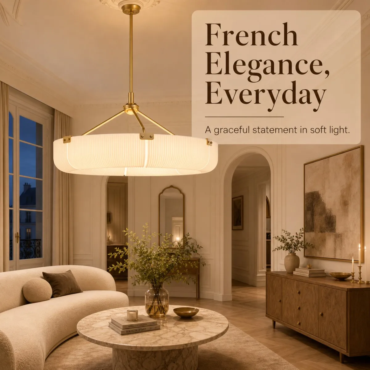 Modern Nordic 2026 Latest Glass Luster Murano Glass Round Shape Dimmable Brass Gold Finish Pendant Light for Living Room