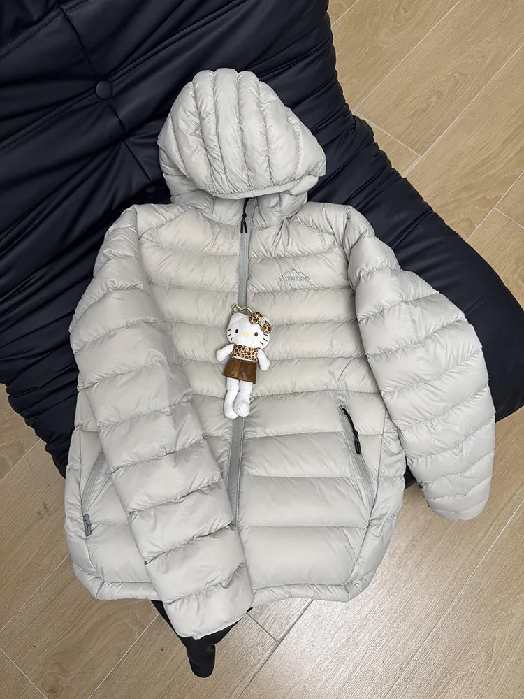 

Ретро-куртка в американском стиле, светло-серая, хлопковая, мужская, зимняя, ветрозащитная, морозостойкая, с капюшоном, модная стеганая куртка-жилет