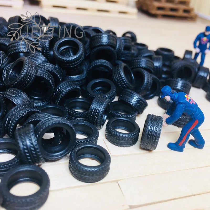 

(SMTGDP11)20PCS High Quality 1/64 Tire Skin Car Model Scene Accessories Tire Wheels Car Model Scene