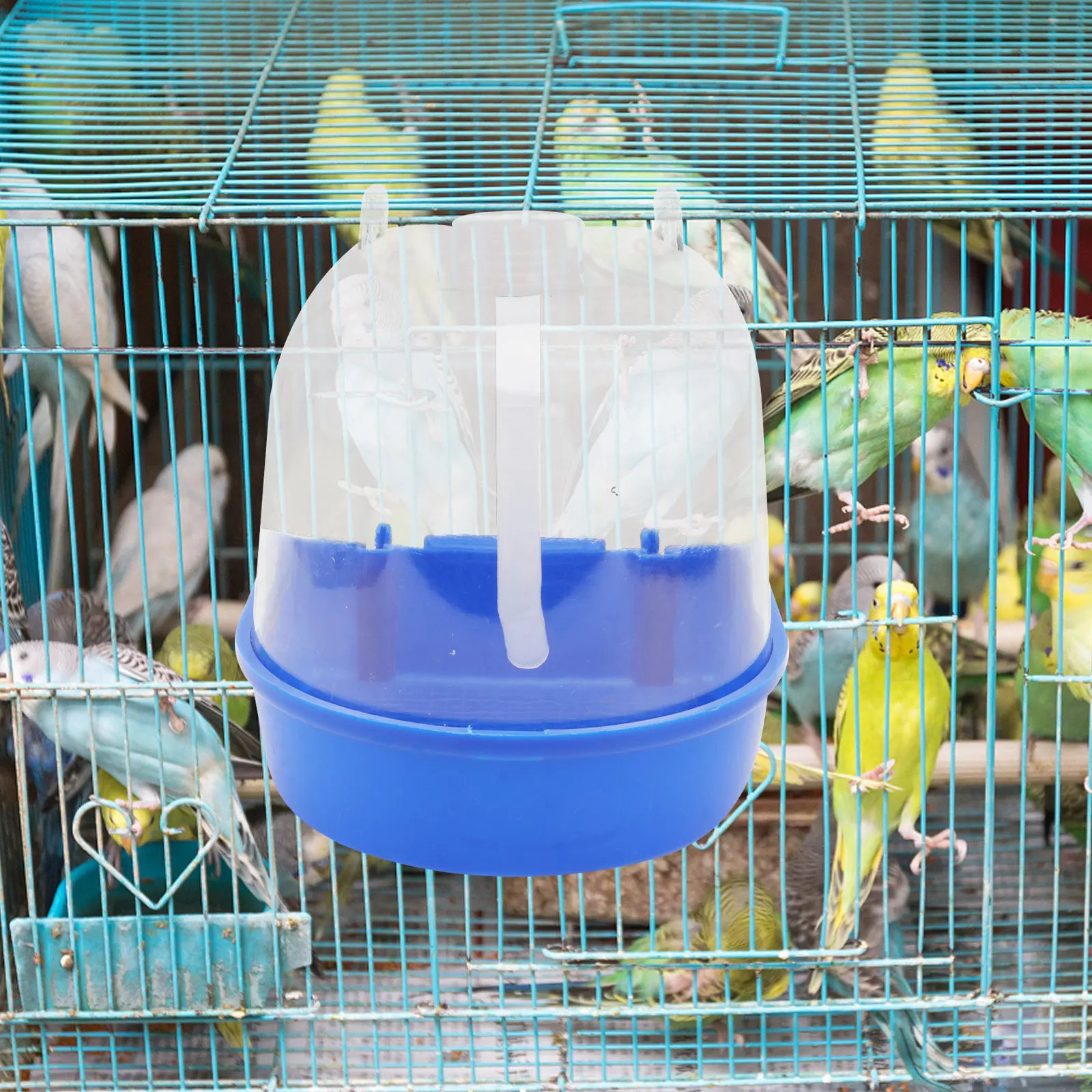 1Set PVC Bird Bath Tub Cage Outside Hanging Small Bird Bathtub Budgerigar Parrot Bathing Basin Pet Supplies Relieve Stress