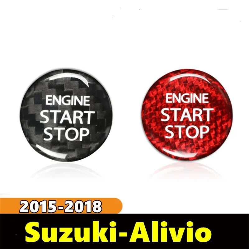 

For Suzuki Alivio Car Engine Start Stop Button Cover Real Carbon Fiber Sticker 2015 2016 2017 2018