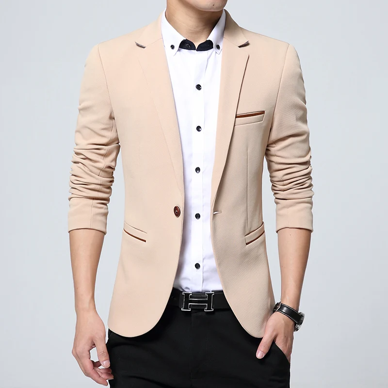 Men\'s Smart Casual Suit Blazers Slim Fit Sport Coat Fashion Formal Dress Groom Marriage Suit Coat Spring Autumn Outwear