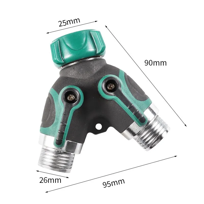 Rozdzielacz węża ze stopu cynku typu Y dwukierunkowe jedno rozdzielenie dwóch rozdzielaczy kranu akcesoria ogrodowe gwint wewnętrzny rozdzielacz wody