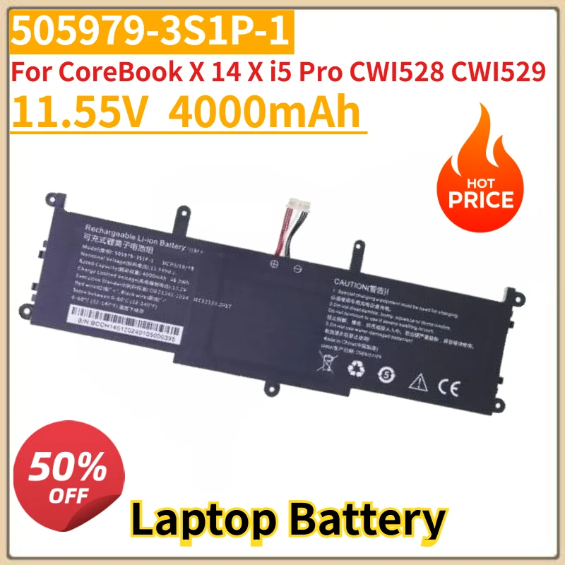 

High Quality New 11.55V 4000mAh 505979-3S1P-1 Battery for CoreBook X 14 X i5 Pro CWI528 CWI529