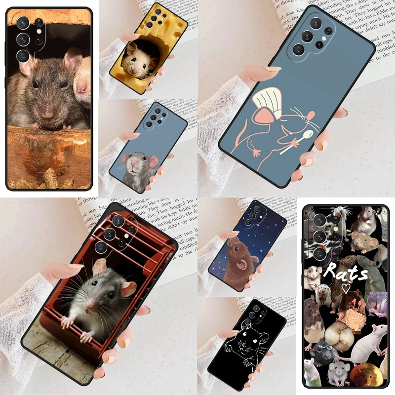 The Peeking Rat Cute Cartoon Cell Phone Case for Samsung Galaxy S26 Ultra S25 S24 S23 S22 S21 S20 Note10 Cover
