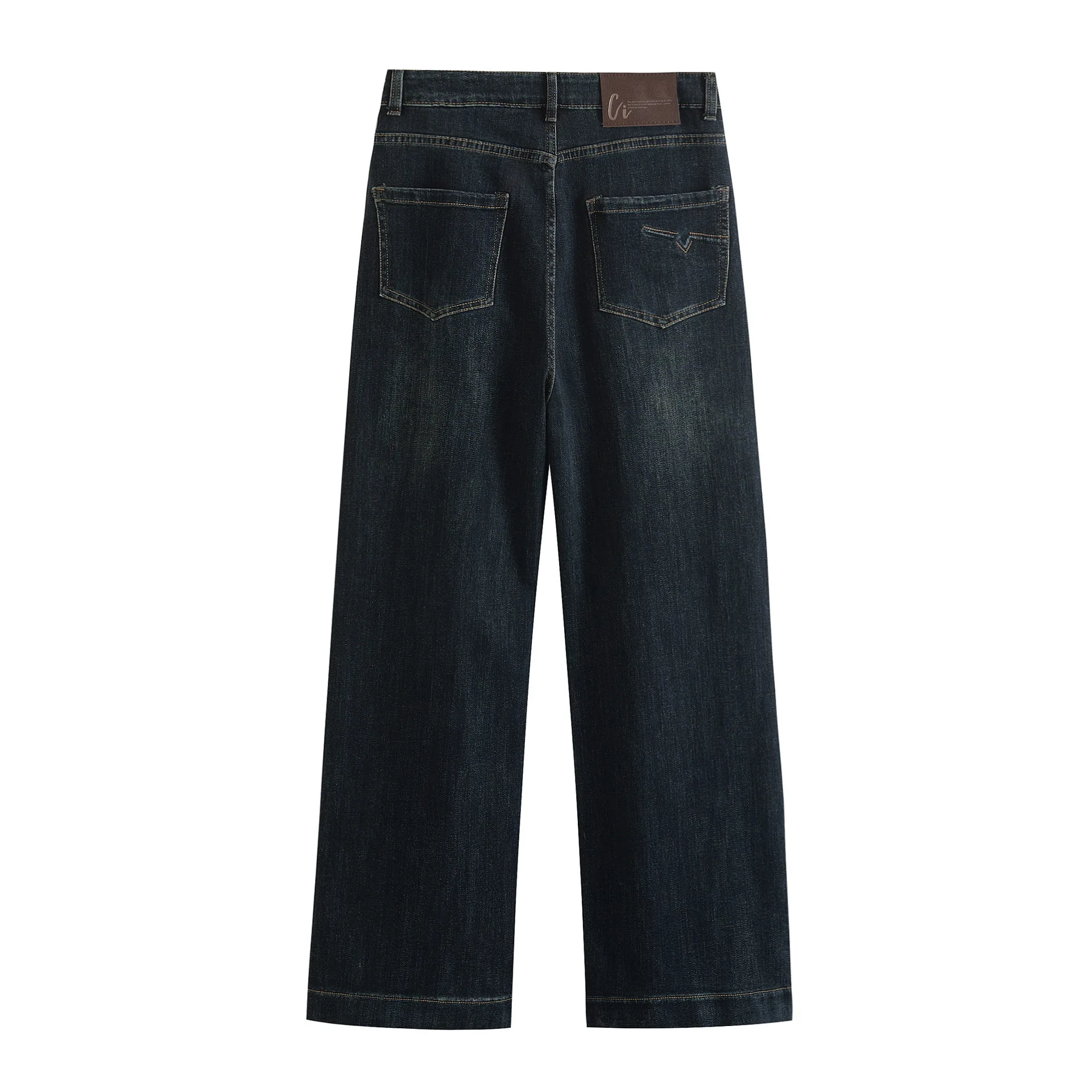 Moda plus size jeans feminino 2025 outono nova qualidade simples estiramento denim perna reta calças compridas k005