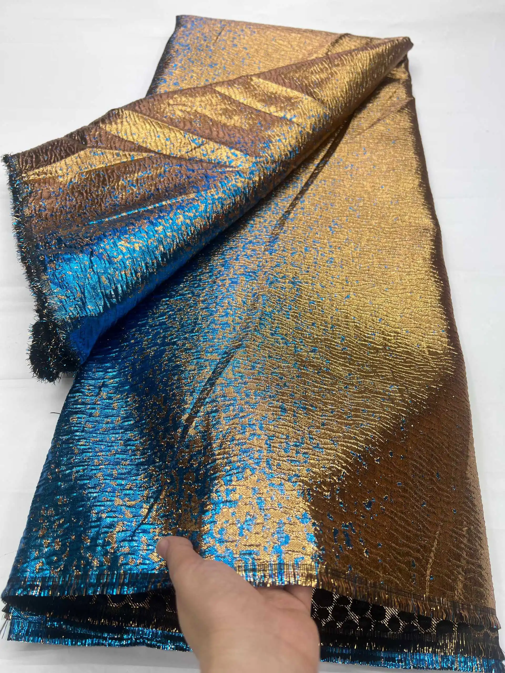 2025 최신 나이지리아 자카드 원단 고급 아프리카 브로케이드 레이스 원단 프랑스 다마스크 레이스 5야드 여성 파티 드레스 재봉용