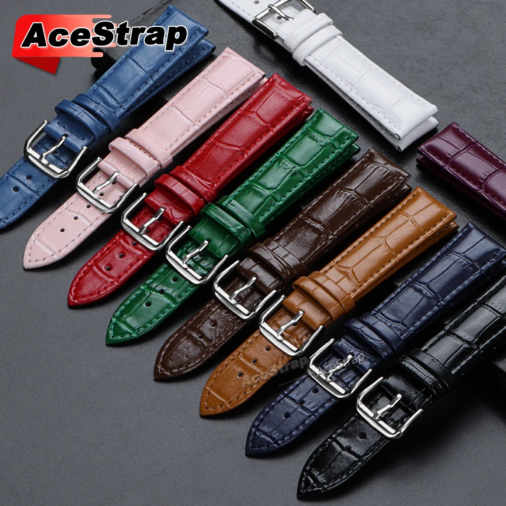 Universal Crocodile Pattern Watchband 22mm 20mm 12mm 14mm 16mm 18mm 24mm Bracelet Men Women Waterproof Replacement Wristband