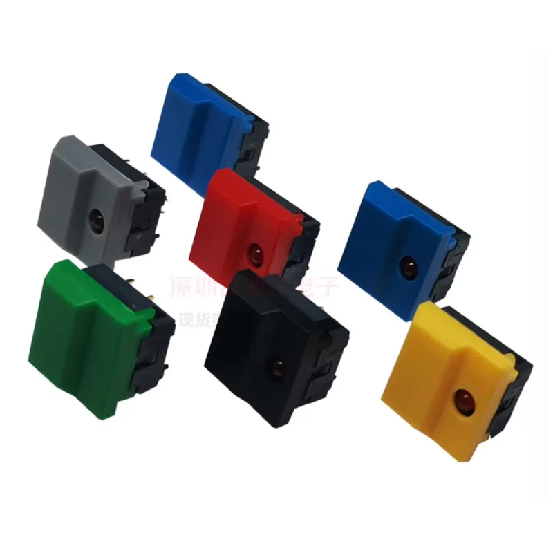 Square Switch PB86-B1 Large Cap without LED 4Pins/  with LED 6Pin  Momentary SPDT Push Button Switch For Stage Control Equipment