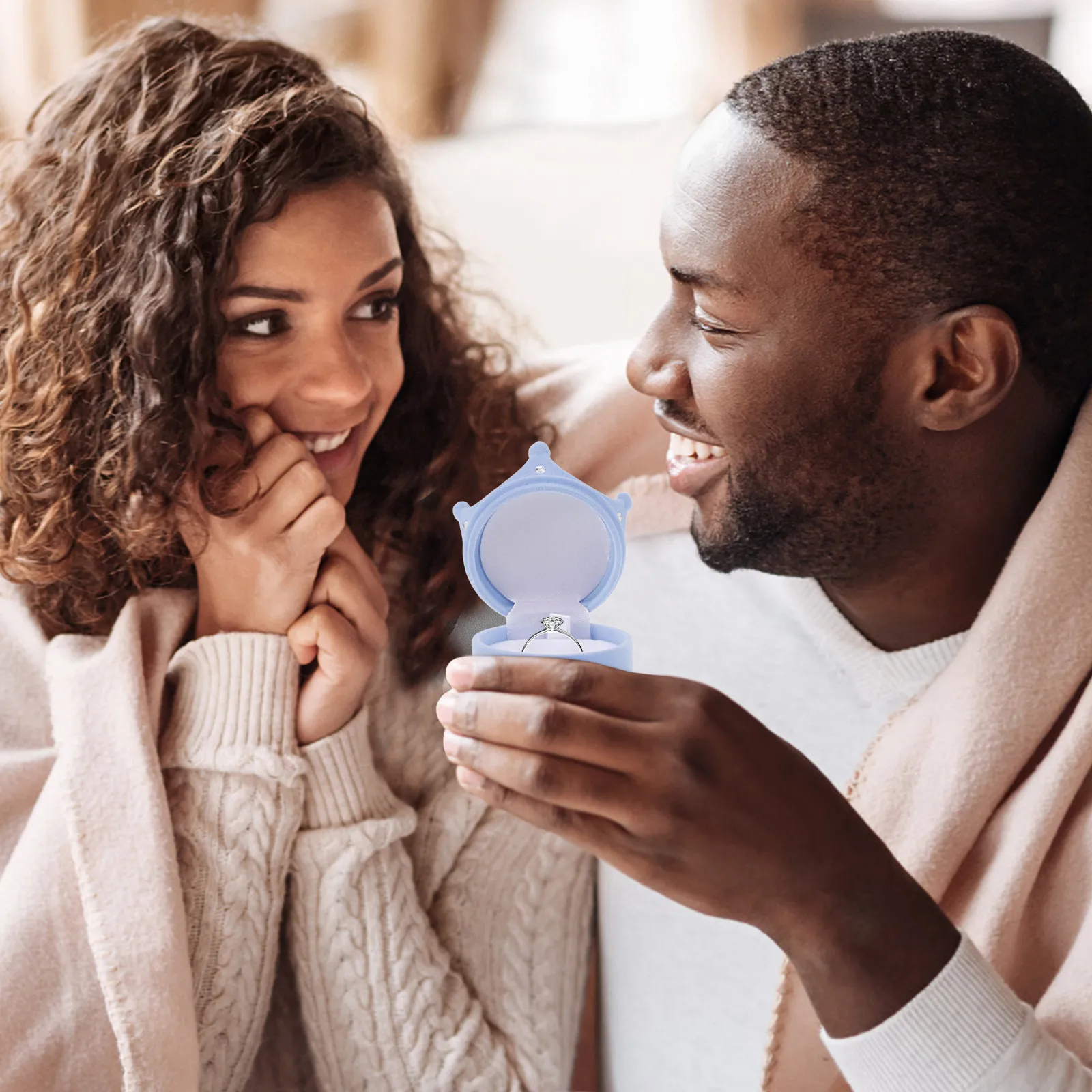 

Коробка для колец в форме короны, маленькая коробка для хранения ювелирных изделий, элегантная свадебная подарочная коробка, держатель для обручального кольца, декоративный контейнер для украшений