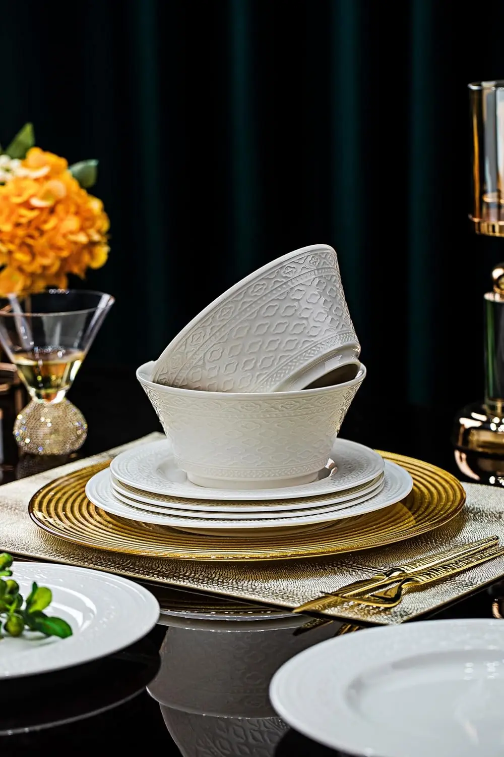 Набор керамической посуды из 12 предметов на 4 предмета — наборы керамических тарелок и кишечников, сделанный Колин, отпал, высокая пористая и плотность, плотный