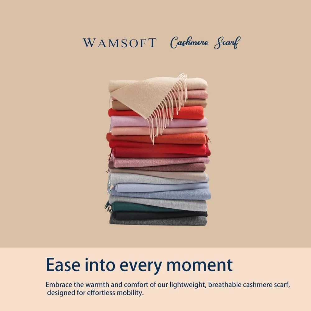 Dicke, karierte und solide Winterschals aus Kaschmir für Damen und Herren |   Leichte Wraps, ideal für kaltes Wetter und Reisen
